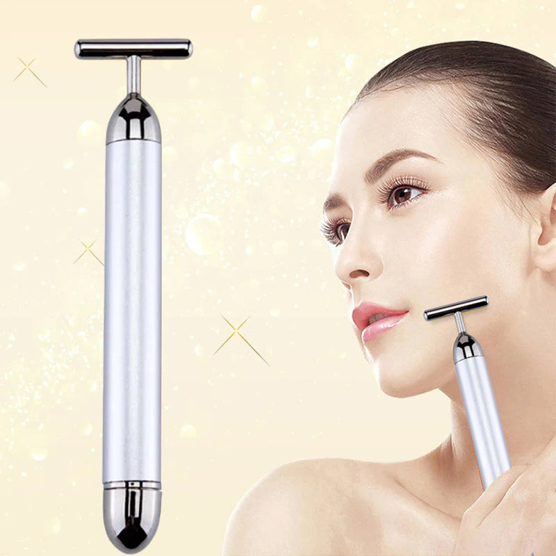 24K Gold Vibrating Face Massager & Roller