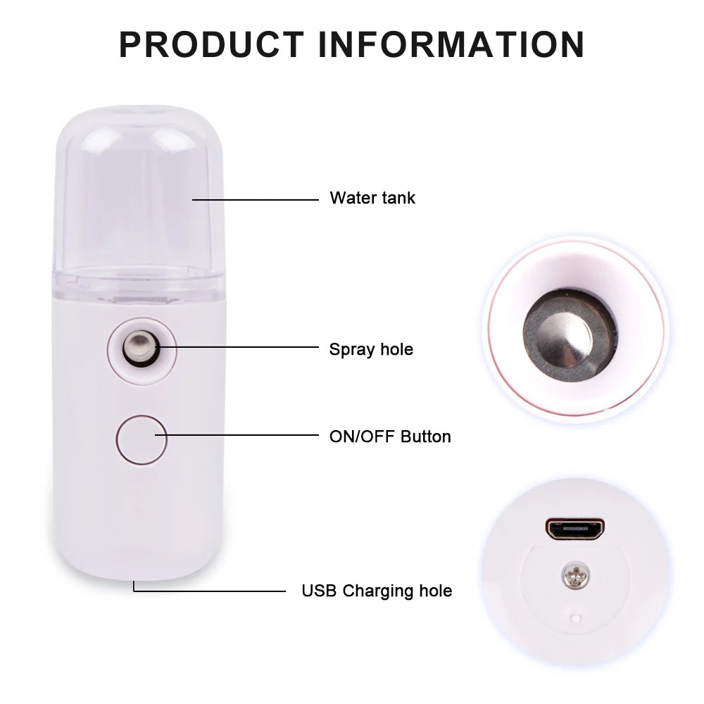 USB Rechargeable Nano Mist Face Steamer