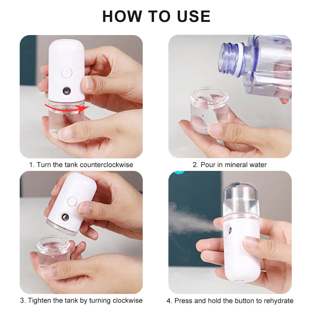 USB Rechargeable Nano Mist Face Steamer