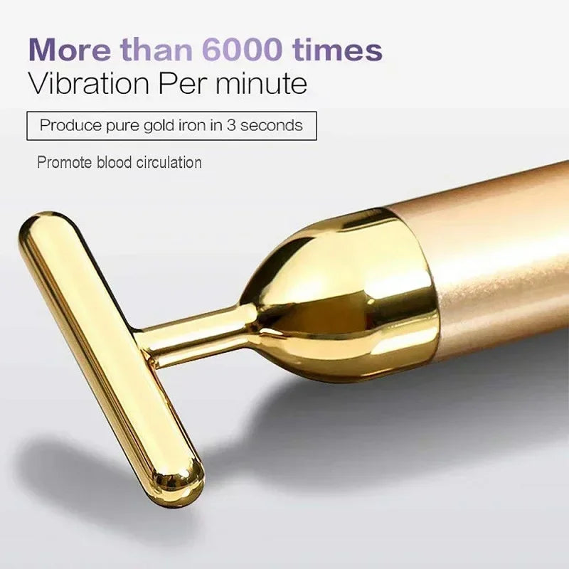 24K Gold Vibrating Face Massager & Roller