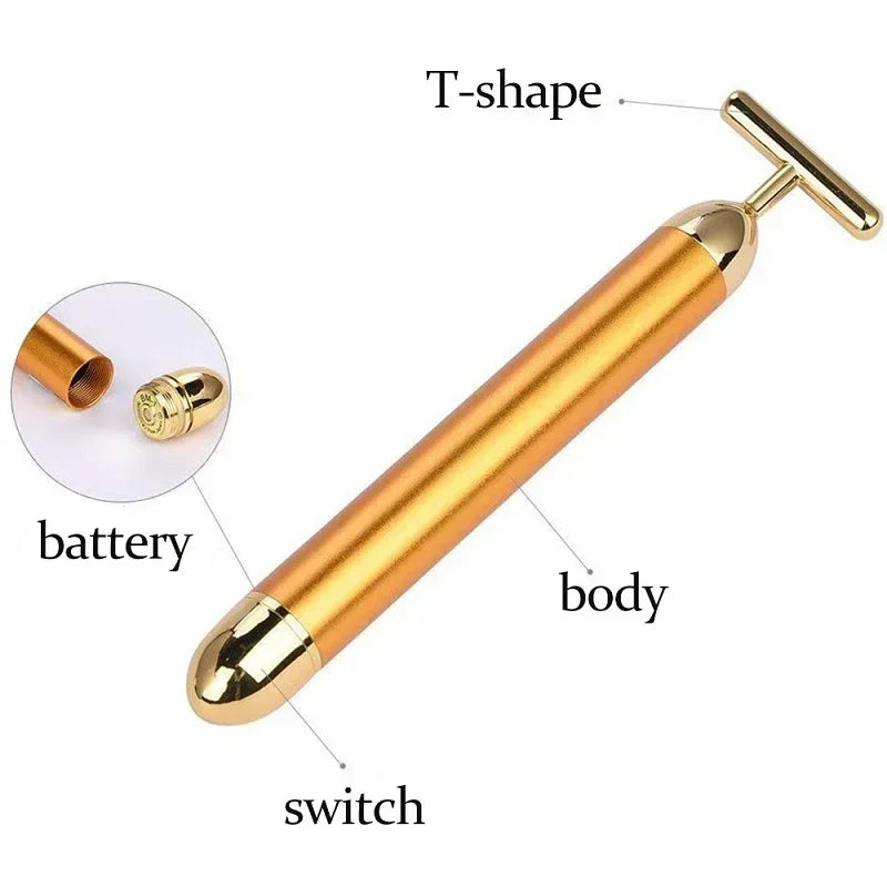 24K Gold Vibrating Face Massager & Roller