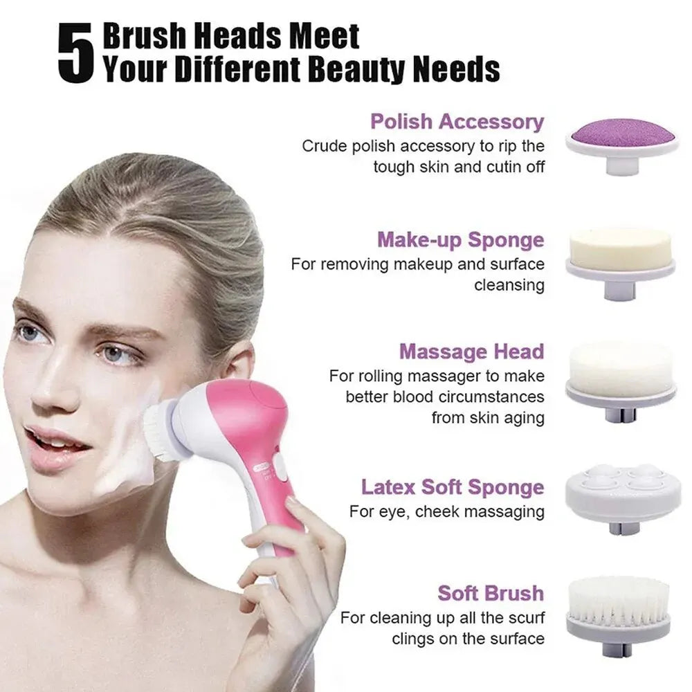 5-in-1 Electric Facial Brush & Pore Cleaner